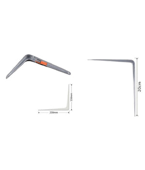 Set 2pz Reggimensola Supporto Staffa Triangolo Mensola Metallo 20cm Grigio 91263         