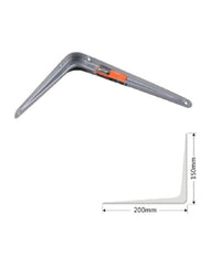 Set 2pz Reggimensola Supporto Staffa Triangolo Mensola Metallo 20cm Grigio 91263         