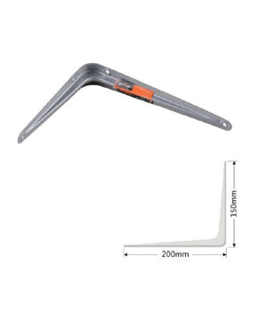 Set 2pz Reggimensola Supporto Staffa Triangolo Mensola Metallo 20cm Grigio 91263         