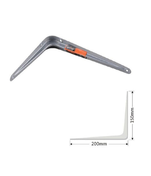 Set 2pz Reggimensola Supporto Staffa Triangolo Mensola Metallo 20cm Grigio 91263         