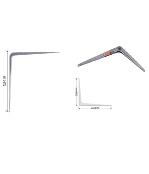 Set 2pz Reggimensola Supporto Staffa Triangolo Mensola Metallo 25cm Grigio 91264         