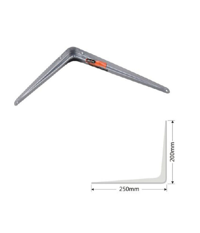 Set 2pz Reggimensola Supporto Staffa Triangolo Mensola Metallo 25cm Grigio 91264         