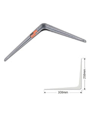 Set 2pz Reggimensola Supporto Staffa Triangolo Mensola Metallo 30cm Grigio 91265         