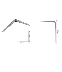 Set 2pz Reggimensola Supporto Staffa Triangolo Mensola Metallo 30cm Grigio 91265         