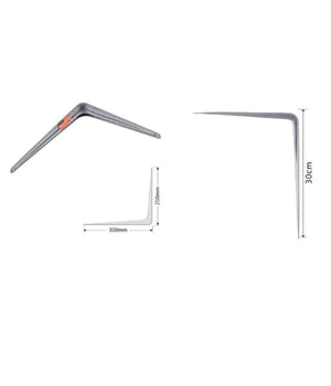 Set 2pz Reggimensola Supporto Staffa Triangolo Mensola Metallo 30cm Grigio 91265         