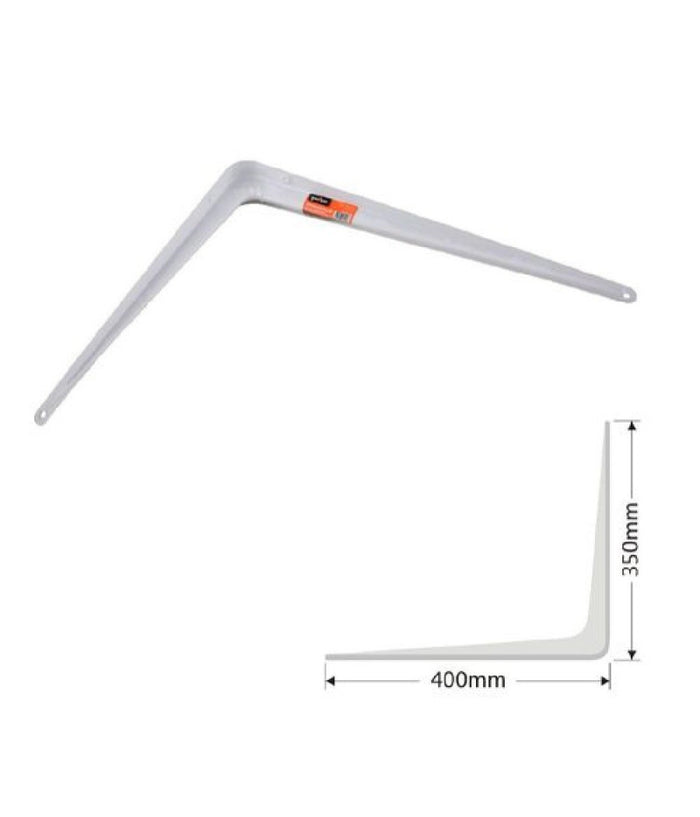 Set 2pz Reggimensola Supporto Staffa Triangolo Mensola Metallo 40cm Bianca 91259         