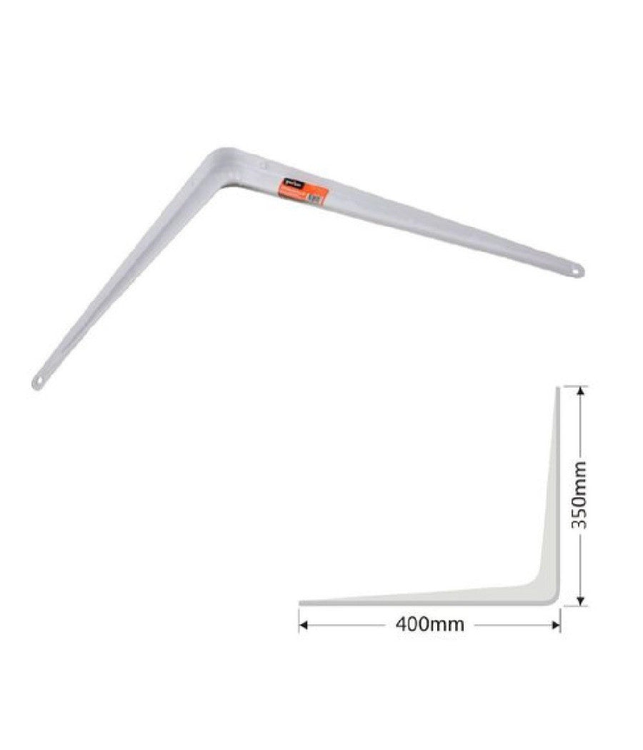 Set 2pz Reggimensola Supporto Staffa Triangolo Mensola Metallo 40cm Bianca 91259         