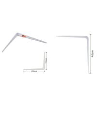 Set 2pz Reggimensola Supporto Staffa Triangolo Mensola Metallo 40cm Bianca 91259         
