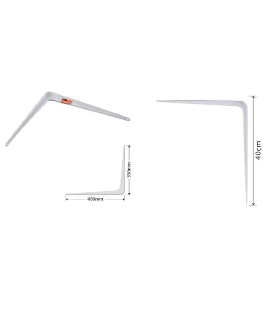 Set 2pz Reggimensola Supporto Staffa Triangolo Mensola Metallo 40cm Bianca 91259         