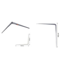 Set 2pz Reggimensola Supporto Staffa Triangolo Mensola Metallo 40cm Grigio 91267         