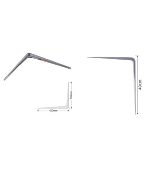 Set 2pz Reggimensola Supporto Staffa Triangolo Mensola Metallo 40cm Grigio 91267         