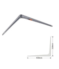 Set 2pz Reggimensola Supporto Staffa Triangolo Mensola Metallo 40cm Grigio 91267         