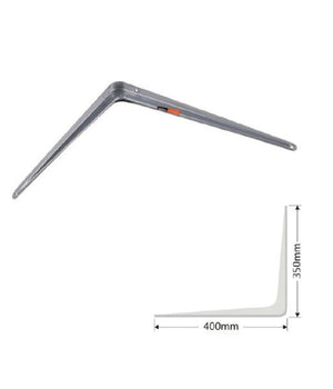 Set 2pz Reggimensola Supporto Staffa Triangolo Mensola Metallo 40cm Grigio 91267         