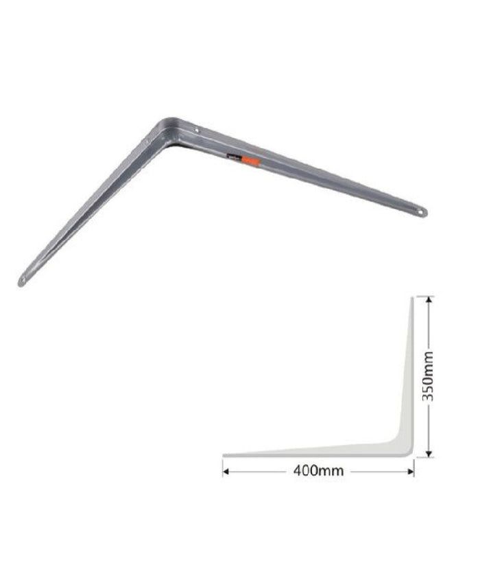 Set 2pz Reggimensola Supporto Staffa Triangolo Mensola Metallo 40cm Grigio 91267         