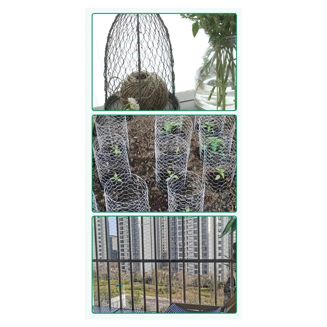 Trade Shop - Set 2pz Rete Metallica Zincata Maglia Esagonale 1.5x3mt Recinzione Protezione 020255 -        