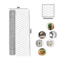 Trade Shop - Set 2pz Rete Metallica Zincata Maglia Esagonale 1.5x3mt Recinzione Protezione 020255 -        