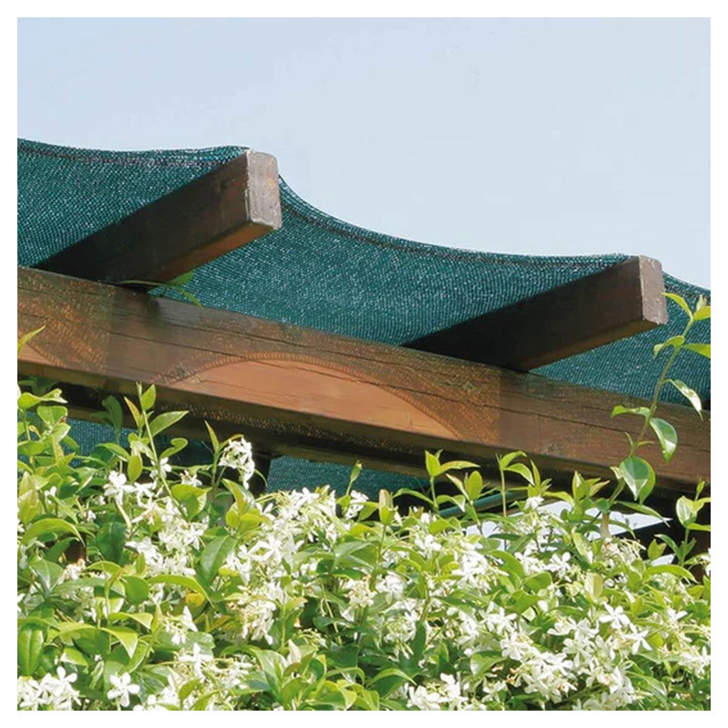 Trade Shop - Set 2pz Rete Telo Ombreggiante Di Copertura Verde 1.5x5mt Parasole Giardino Esterni 230744 -        