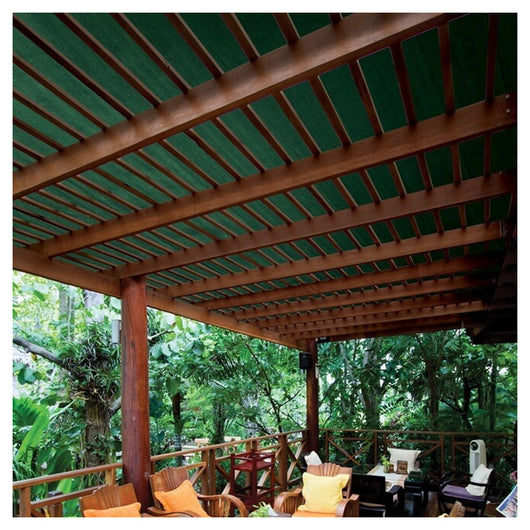 Trade Shop - Set 2pz Rete Telo Ombreggiante Di Copertura Verde 2x5mt Parasole Giardino Esterni 230745 -        