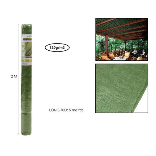 Trade Shop - Set 2pz Rete Telo Ombreggiante Di Copertura Verde 2x5mt Parasole Giardino Esterni 230745 -        