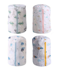 Set 2pz Sacchetto Lavaggio Rete Con Cerniera Biancheria 22x33cm A Fantasia 58131         