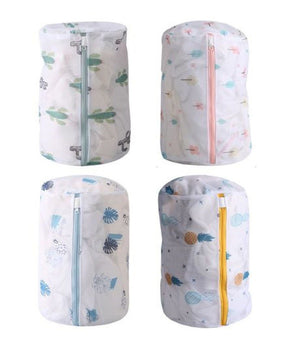 Set 2pz Sacchetto Lavaggio Rete Con Cerniera Biancheria 22x33cm A Fantasia 58131         