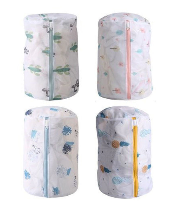 Set 2pz Sacchetto Lavaggio Rete Con Cerniera Biancheria 22x33cm A Fantasia 58131         