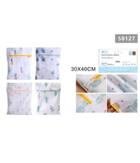 Set 2pz Sacchetto Lavaggio Rete Con Cerniera Biancheria 30x40cm A Fantasia 58127         