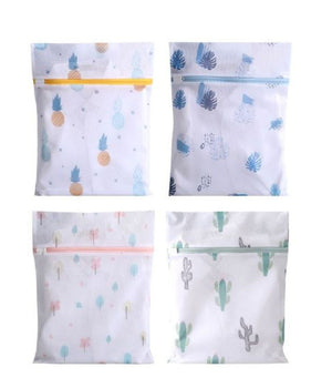 Set 2pz Sacchetto Lavaggio Rete Con Cerniera Biancheria 30x40cm A Fantasia 58127         