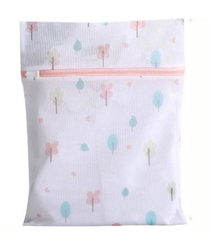 Set 2pz Sacchetto Lavaggio Rete Con Cerniera Biancheria 30x40cm A Fantasia 58127         