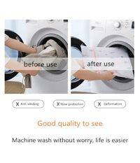 Set 2pz Sacchetto Lavaggio Rete Con Cerniera Biancheria 40x50cm A Fantasia 58128         