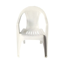 Trade Shop - Set 2pz Sedia Bianca In Plastica Monoblocco Impilabile Con Braccioli 53x43x78cm 007359         