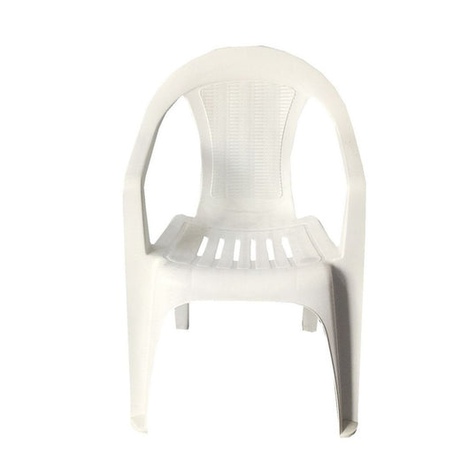 Trade Shop - Set 2pz Sedia Bianca In Plastica Monoblocco Impilabile Con Braccioli 53x43x78cm 007359         