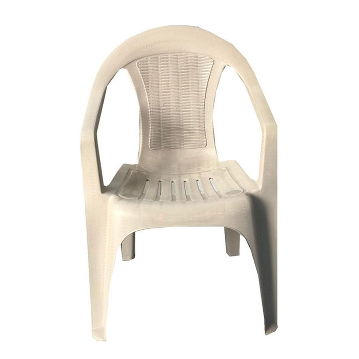 Trade Shop - Set 2pz Sedia In Plastica Con Braccioli Tortora Monoblocco Impilabile 53x43x78cm 007365 -        