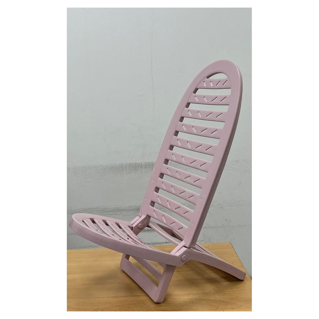 Trade Shop - Set 2pz Spiaggina Pieghevole Rosa Cipria In Plastica 40x40x86cm Mare Piscina 023509         