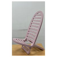 Trade Shop - Set 2pz Spiaggina Pieghevole Rosa Cipria In Plastica 40x40x86cm Mare Piscina 023509         