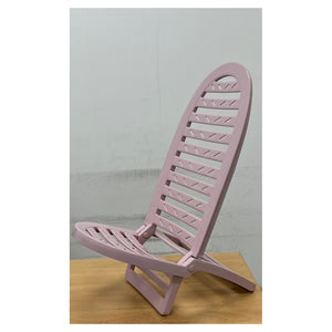 Trade Shop - Set 2pz Spiaggina Pieghevole Rosa Cipria In Plastica 40x40x86cm Mare Piscina 023509         