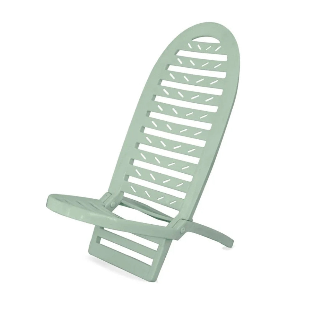 Trade Shop - Set 2pz Spiaggina Pieghevole Verde Acquamarina In Plastica 40x40x86cm Mare Piscina 023510         