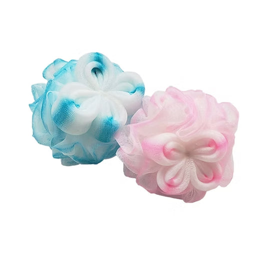 Trade Shop - Set 2pz Spugna A Rete Esfoliante Retina Doccia Bagno Flower Colorate Marmorizzate 79305         