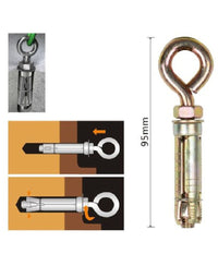 Set 2pz Tasselli Metallici Occhiello Bulloni M8x95 Mm Accessori Minuteria 91049         