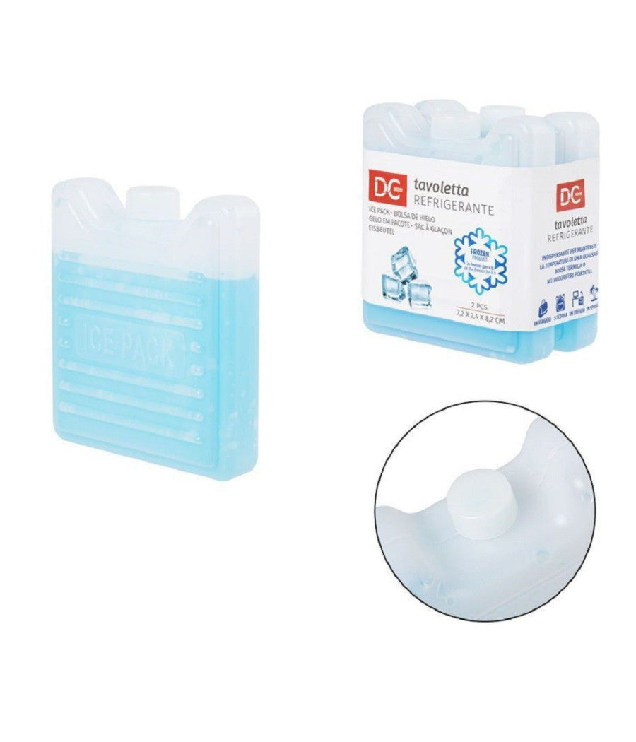 Set 2pz Tavoletta Refrigerante 7.2x2.4x8.2cm Trasparente Borse Termiche 0225399         