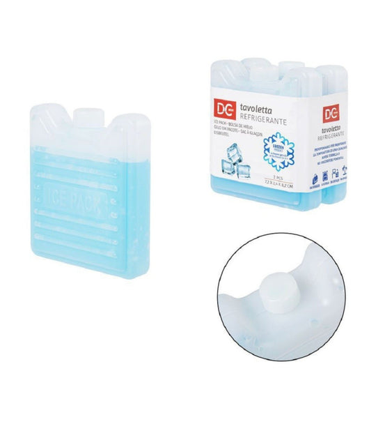 Set 2pz Tavoletta Refrigerante 7.2x2.4x8.2cm Trasparente Borse Termiche 0225399         