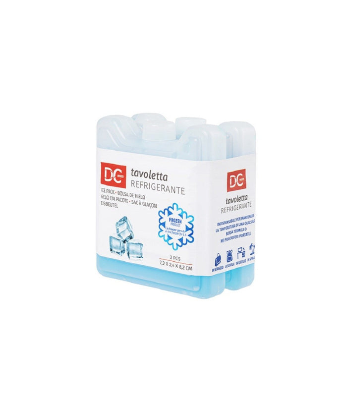 Set 2pz Tavoletta Refrigerante 7.2x2.4x8.2cm Trasparente Borse Termiche 0225399         