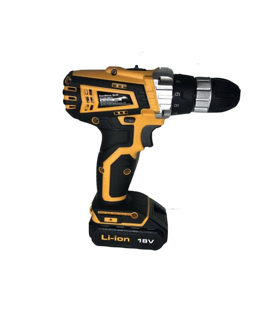 Set 2pz Trapano Elettrico 710w + Avvitatore Doppia Batteria 18v Accessori Iw017         