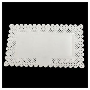 Trade Shop - Set 2pz Vassoio Trama Trinato Bianco 30x17cm Rettangolare Piatto Sotto Dolci Trasporto         