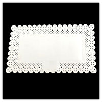 Trade Shop - Set 2pz Vassoio Trama Trinato Bianco 37x22cm Rettangolare Piatto Sotto Dolci Trasporto         