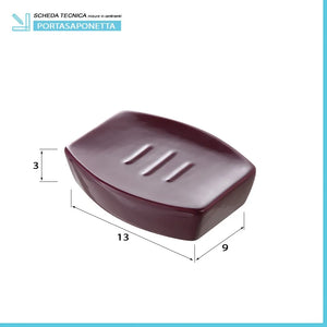 Set 3 accessori bagno da appoggio in ceramica viola