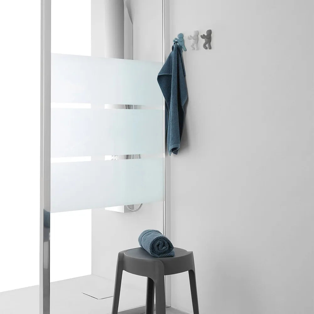 Set 3 appendini da muro bianco grigio e turchese fissaggio con viti o adesivo  Bruce