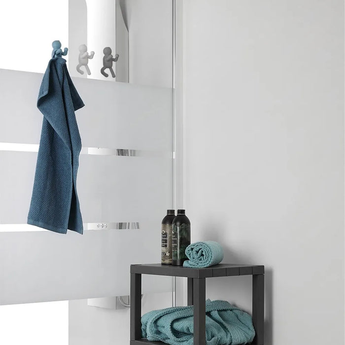 Set 3 appendini da muro bianco grigio e turchese fissaggio con viti o adesivo  Bruce