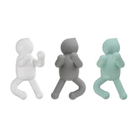 Set 3 appendini da muro bianco grigio e verde fissaggio con viti o adesivo  Bruce