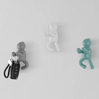 Set 3 appendini da muro bianco grigio e verde fissaggio con viti o adesivo  Bruce